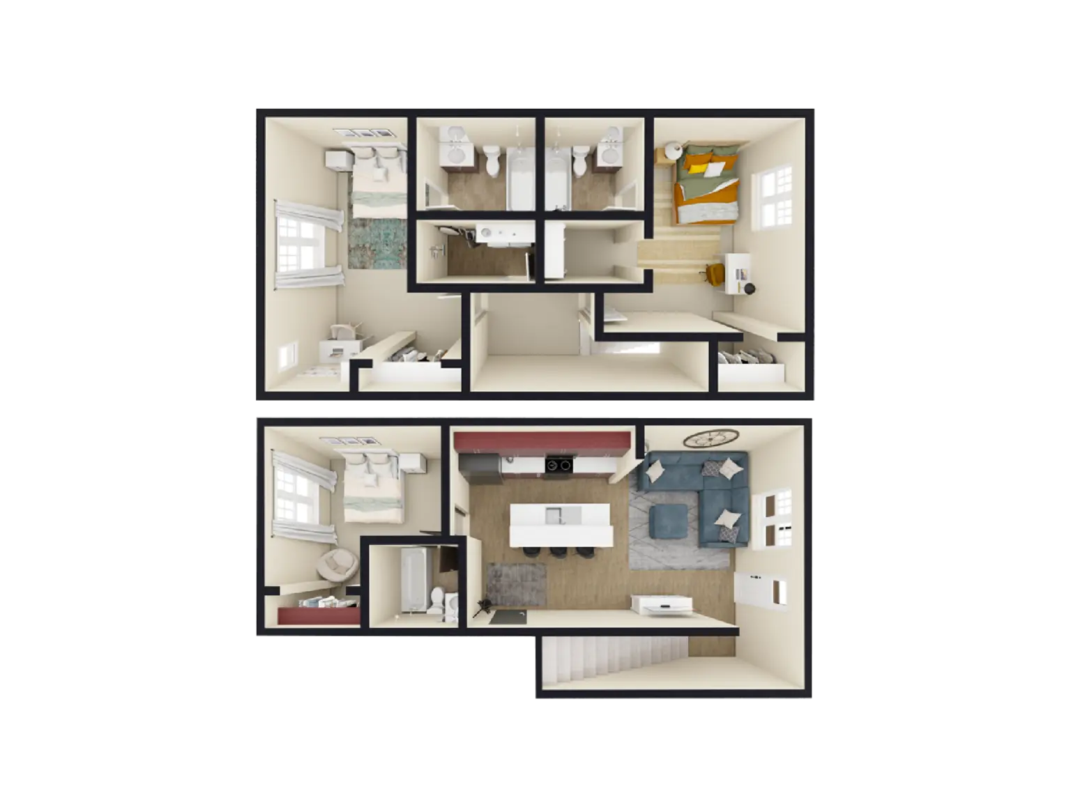 C - 3 Bed / 3 Bath - Starting at $605