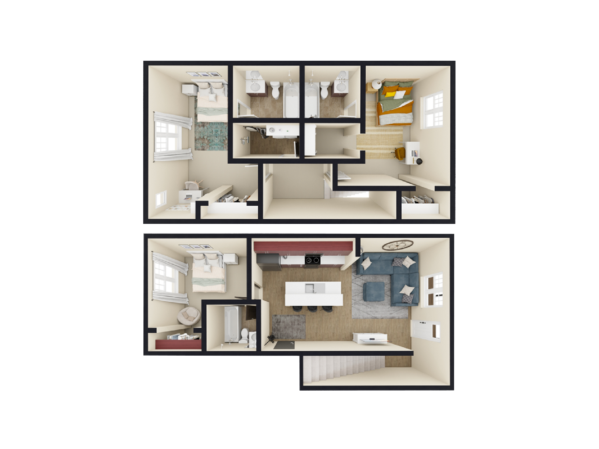 C - 3 Bed / 3 Bath - 1,500 sq. ft - Starting at $595